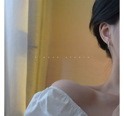 Drop Rhinestone Faux Alloy Square Pearl Earring