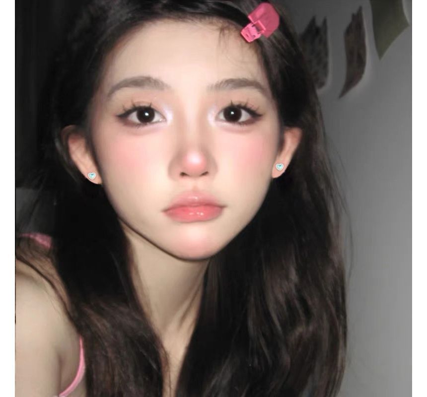 Moonstone Earring Silver Sterling Heart Barbell