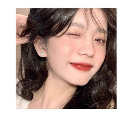 Moonstone Earring Silver Sterling Heart Barbell