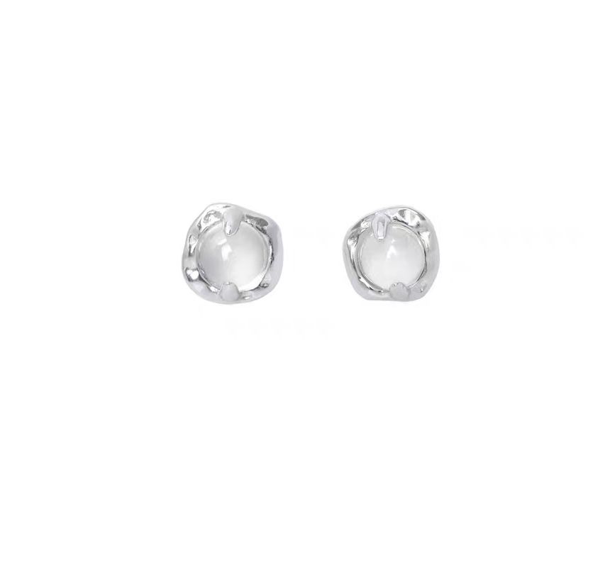 Agate Earring Alloy Stud