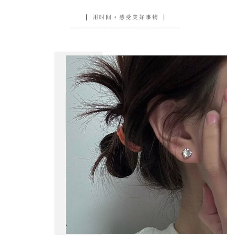 Agate Earring Alloy Stud