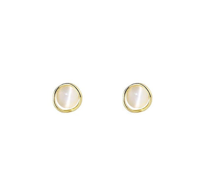 Eye Alloy Cat Stone Earring Faux Stud