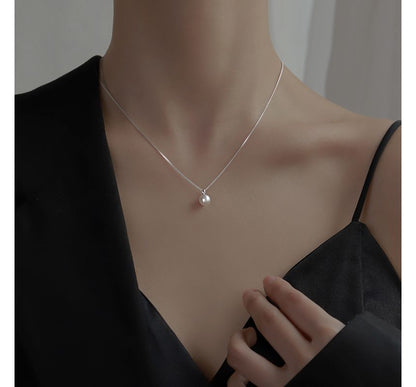 Pendant Alloy Faux Pearl Necklace