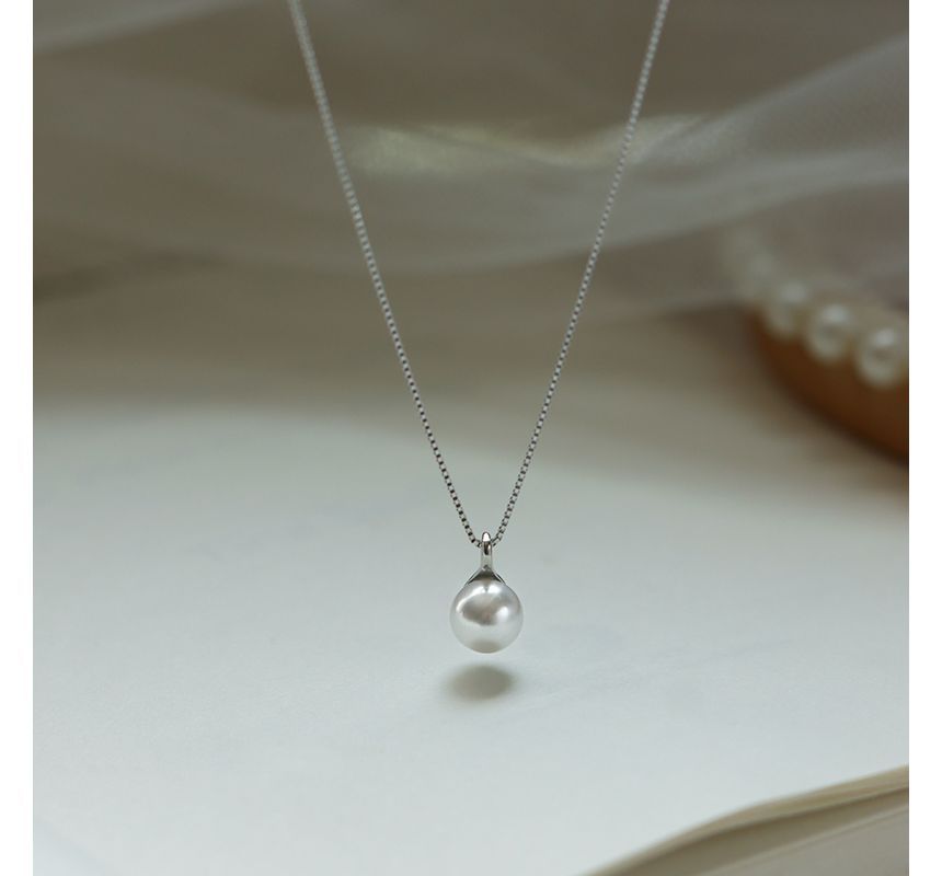 Pendant Alloy Faux Pearl Necklace