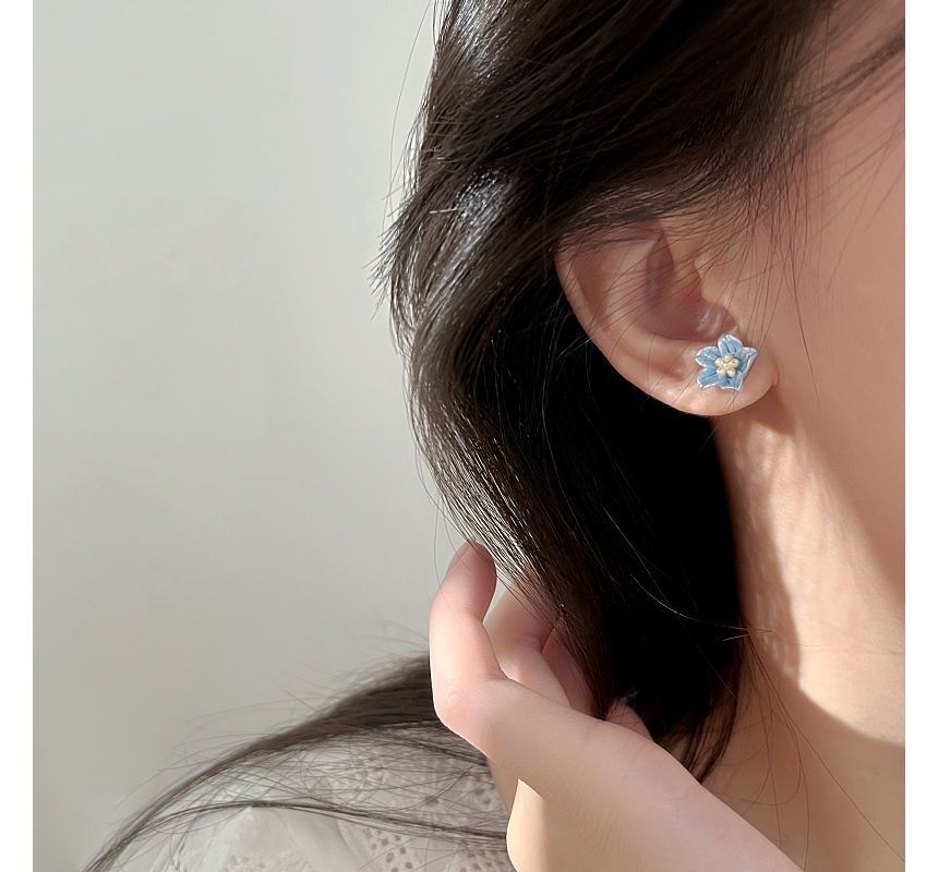 Earring Alloy Floral Acrylic Stud