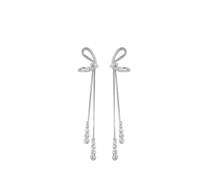 Bow Silver Earring Sterling Threader