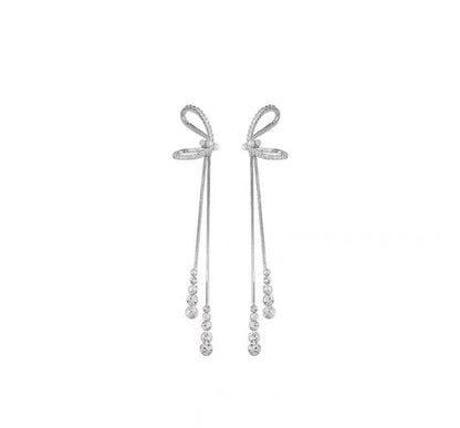 Bow Silver Earring Sterling Threader
