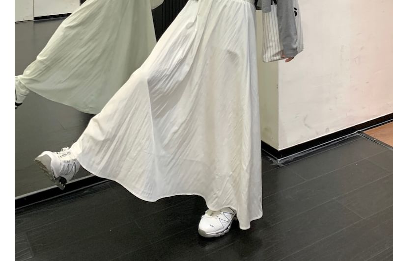 Scoop Neck Tank Top, High-Waist Maxi A-Line Skirt, and Light Jacket