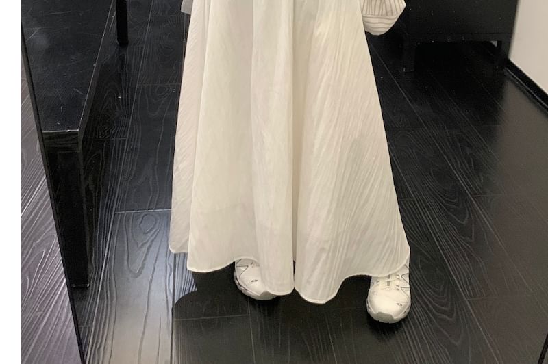 Scoop Neck Tank Top, High-Waist Maxi A-Line Skirt, and Light Jacket