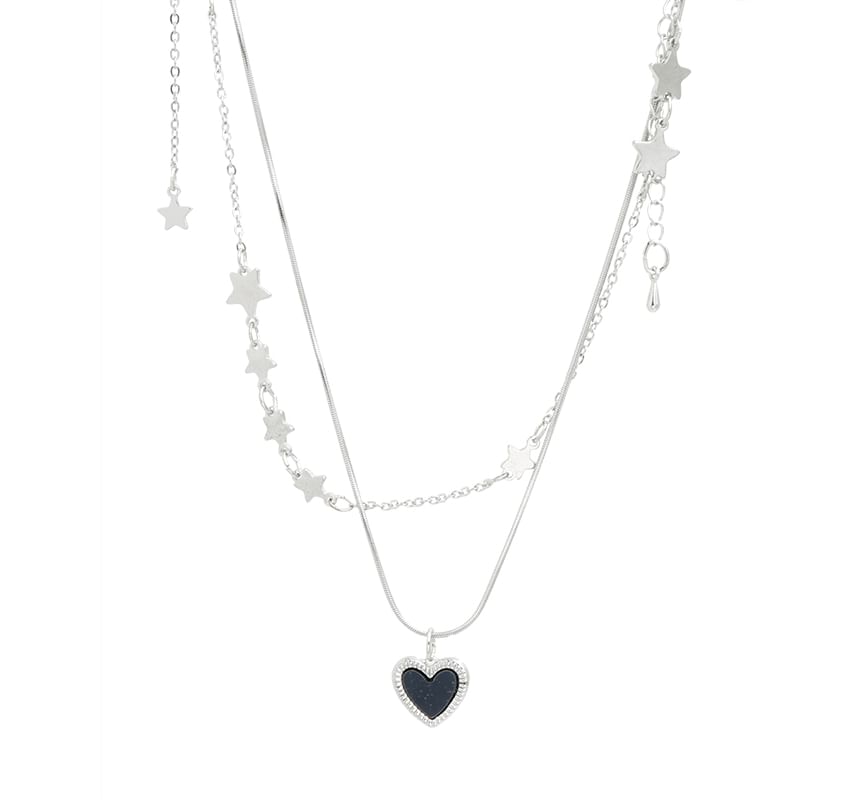 / Alloy Choker Heart Set Star Pendant Necklace