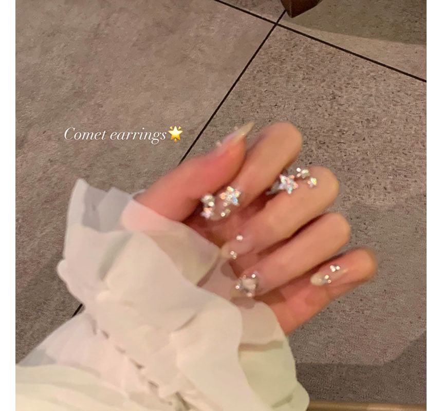 Faux Alloy Ear Star Cuff Pearl Rhinestone