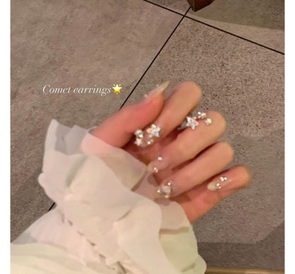 Faux Alloy Ear Star Cuff Pearl Rhinestone