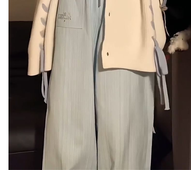 Two Tone Lace-Up Cardigan