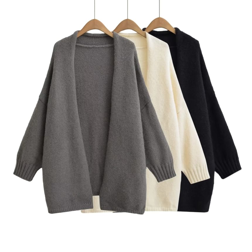 Puff Sleeve Long Knit Cardigan