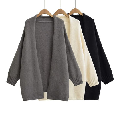 Puff Sleeve Long Knit Cardigan