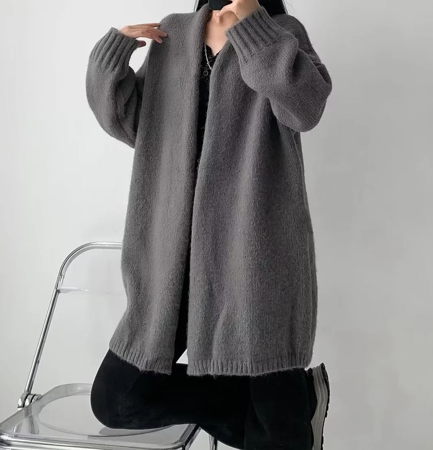 Puff Sleeve Long Knit Cardigan