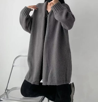Puff Sleeve Long Knit Cardigan