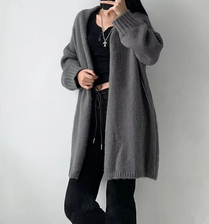 Puff Sleeve Long Knit Cardigan