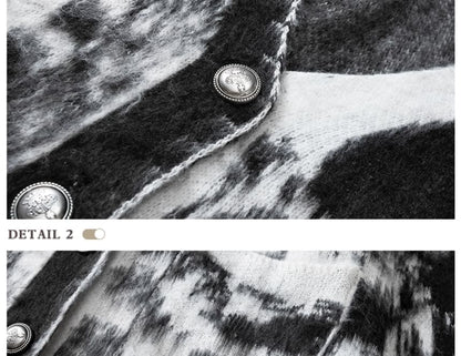V-Neck Tie Dye Button Cardigan
