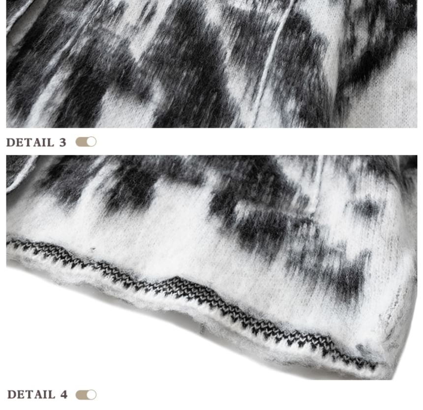 V-Neck Tie Dye Button Cardigan