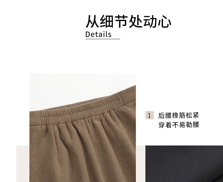 Slit Midi A-Line Skirt with High Waist and Plain Fabric