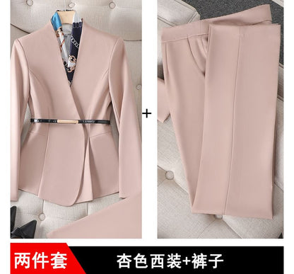 Peplum Blazer with High-Rise Pencil Skirt and Dress Pants Set