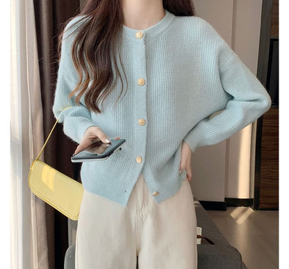 Crew Neck Knit Cardigan