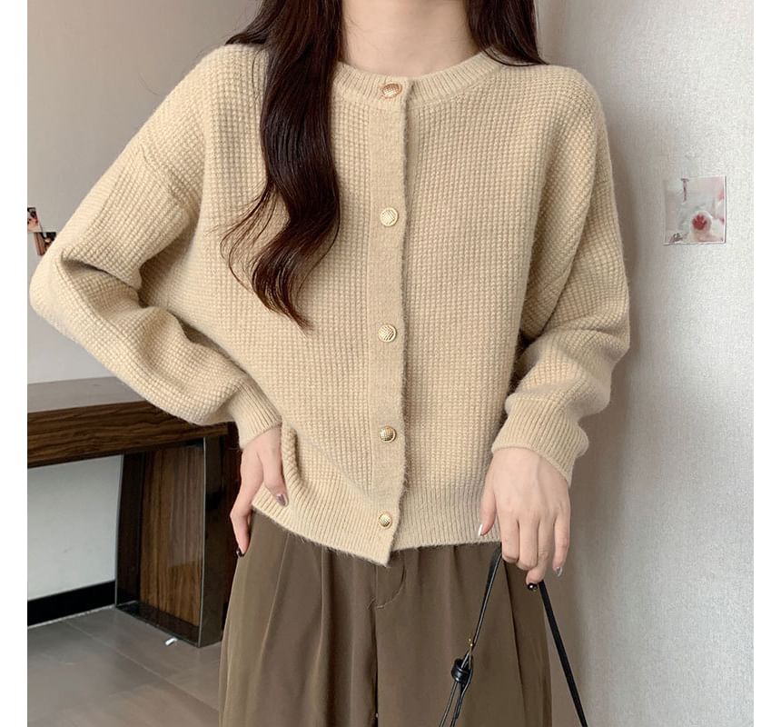 Crew Neck Knit Cardigan