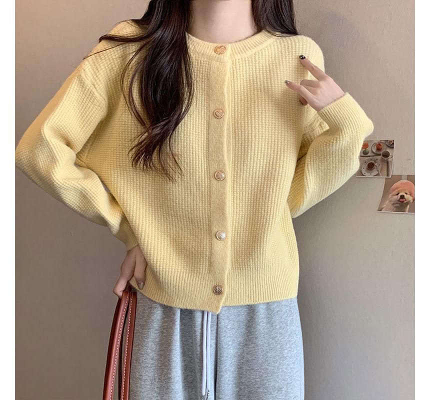Crew Neck Knit Cardigan