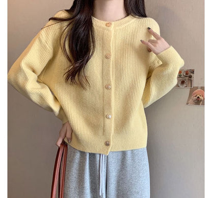 Crew Neck Knit Cardigan
