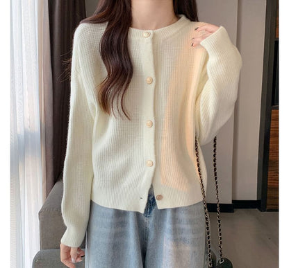 Crew Neck Knit Cardigan