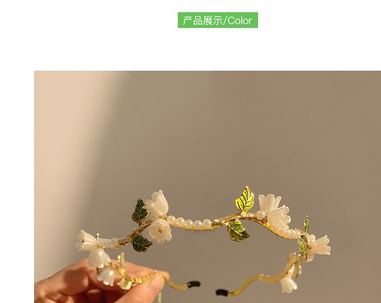 Pearl Floral Headband Faux