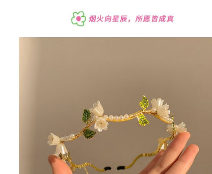 Pearl Floral Headband Faux