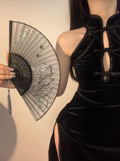 Foldable (Various Hand Designs) Floral Fan Fabric