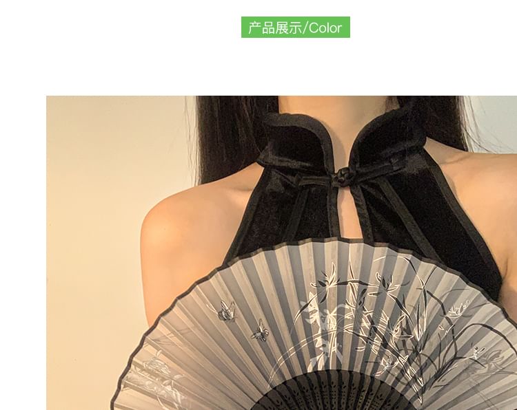 Foldable (Various Hand Designs) Floral Fan Fabric