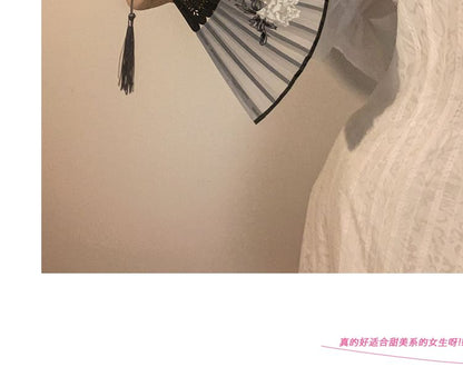 Foldable (Various Hand Designs) Floral Fan Fabric