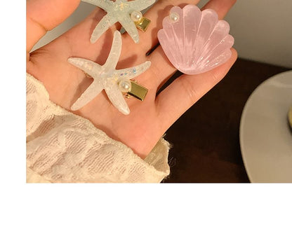 Faux Resin Shell Starfish Pearl Hair / Clip