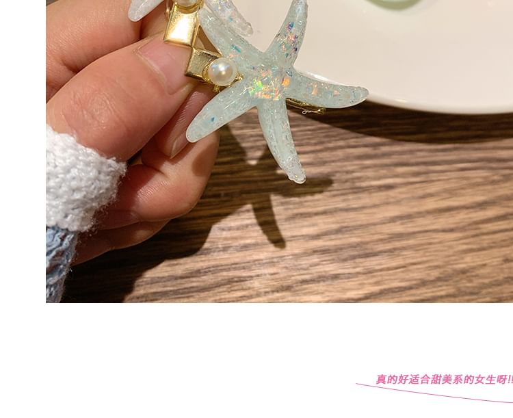 Faux Resin Shell Starfish Pearl Hair / Clip