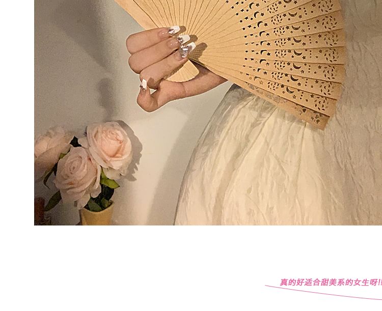Fan Wooden Hand Foldable Cutout