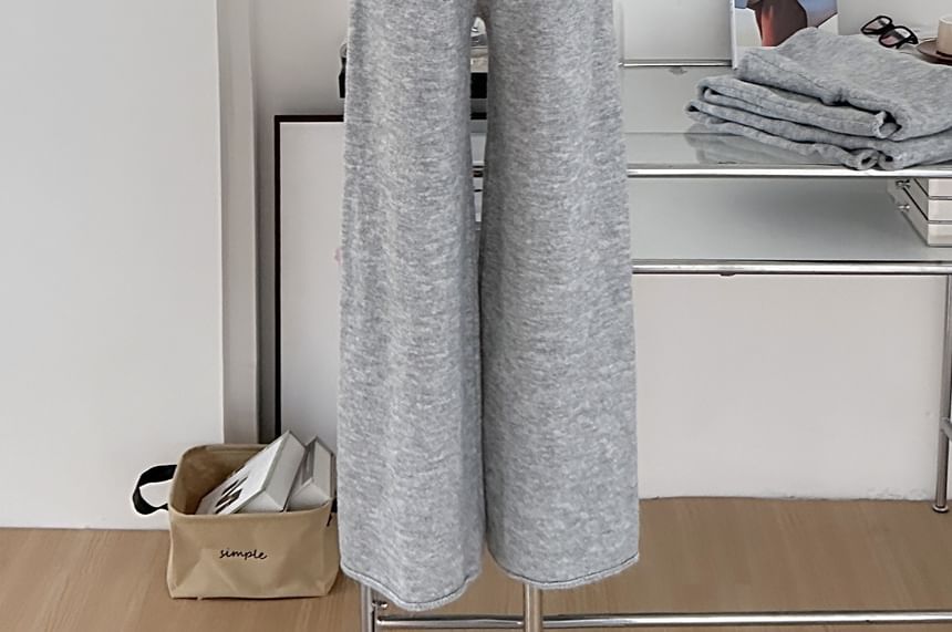Midi Open Front Cardigan Vest & Wide Leg Pants Set