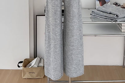 Midi Open Front Cardigan Vest & Wide Leg Pants Set