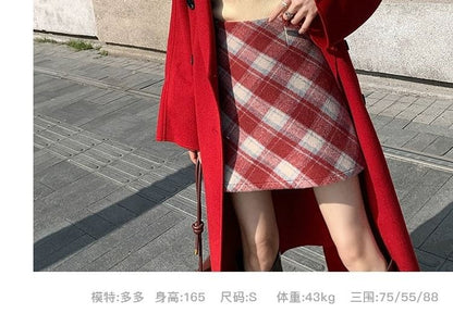 Argyle-Print Mini A-Line Skirt with High-Waist Style