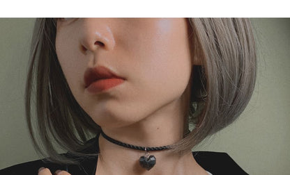 Cord Heart Choker Pendant