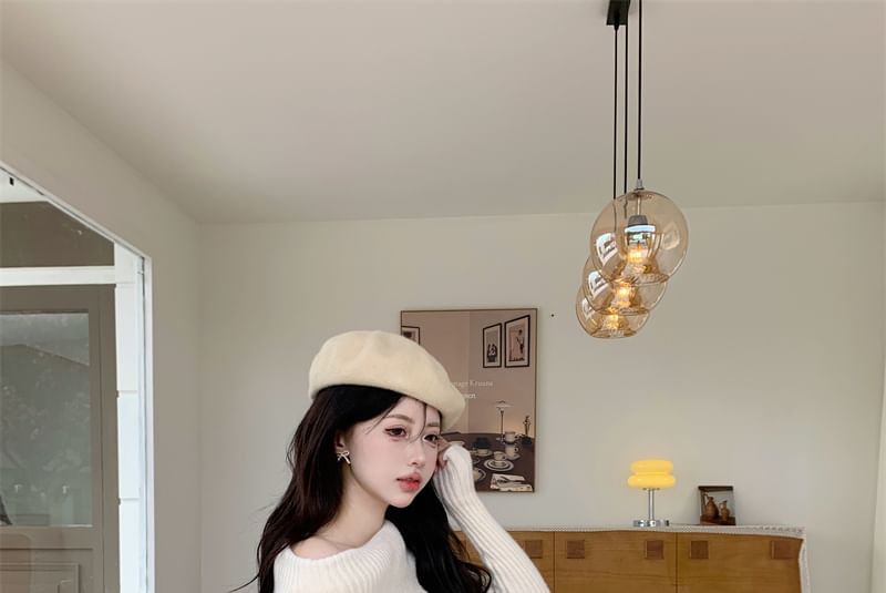 Cold Shoulder Knit Sweater with Mid-Rise Mini Tiered Skirt