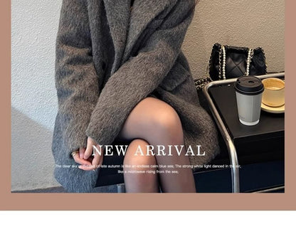 Notch Lapel Melange Double Breasted Blazer