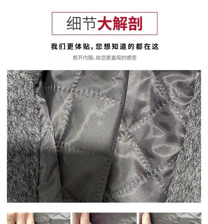 Notch Lapel Melange Double Breasted Blazer