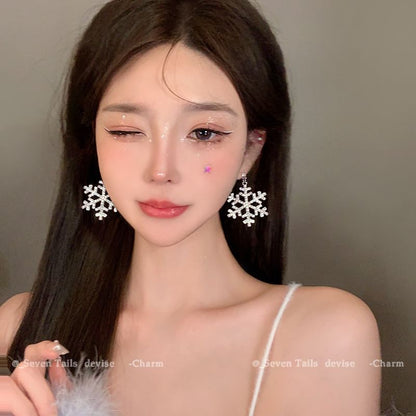 Tree Earring Chandelier Fluffy Choker / Drop Christmas Set Bracelet Snowflake