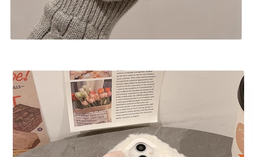 Chenille Bow Case Phone