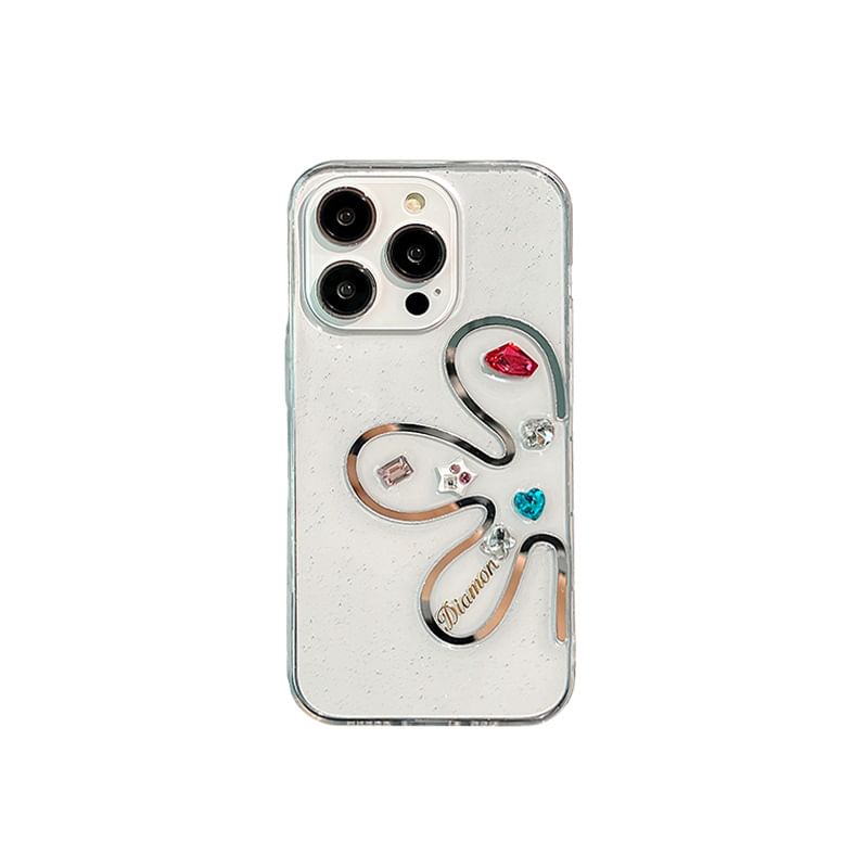 Rhinestone Phone Case Floral