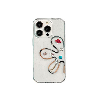 Rhinestone Phone Case Floral